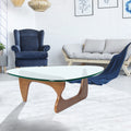 Light Walnut Triangle Coffee Table Wood Base For Living Room Walnut Solid Wood