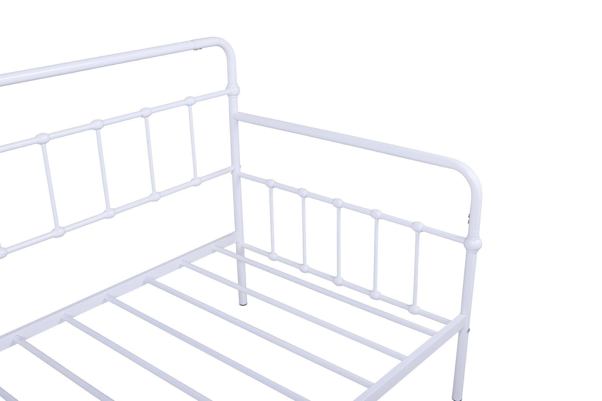 Metal Frame Daybed With Trundle White Metal