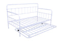 Metal Frame Daybed With Trundle White Metal