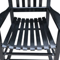 Wooden Porch Rocker Chair Black, Without Mat Black Solid Wood