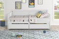 Daybed With Two Drawers, Twin Size Sofa Bed, Two Storage Drawers For Bedroom,Living Room ,White Sku:W504P149045 Twin White Pine