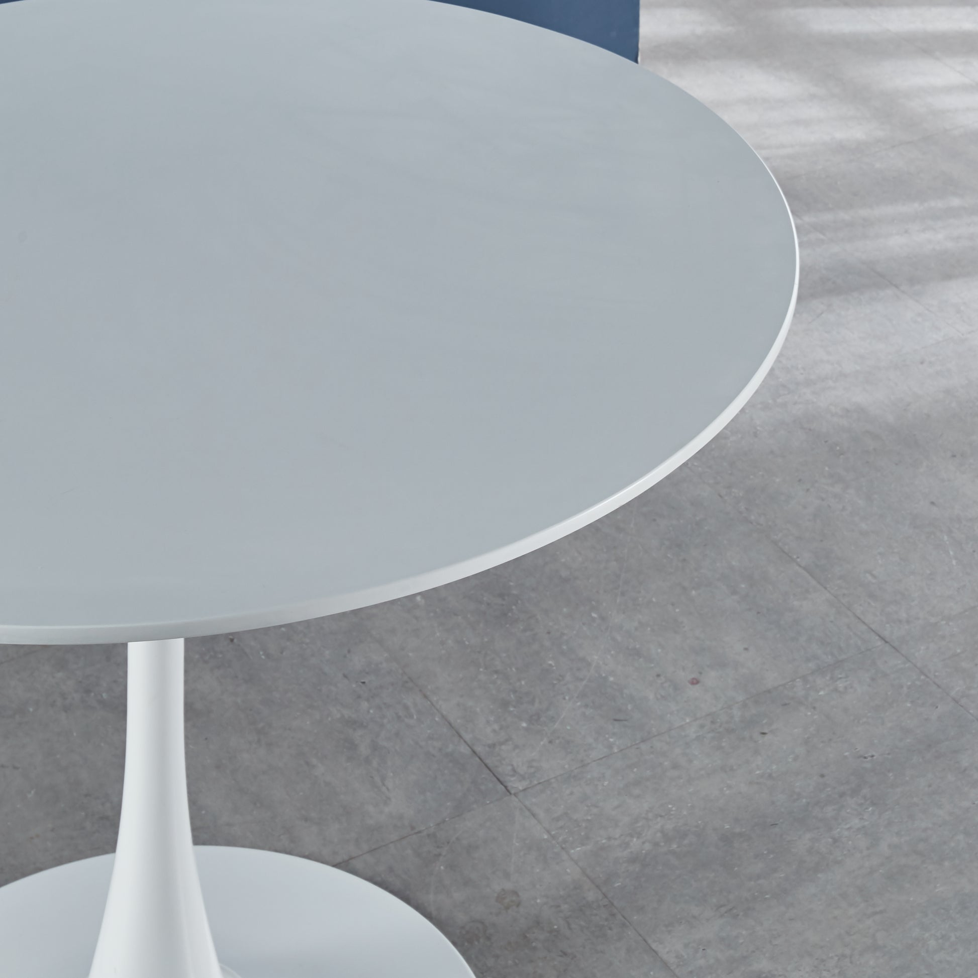 42.1"White Tulip Table Mid Century Dining Table For 4 6 People With Round Mdf Table Top, Pedestal Dining Table, End Table Leisure Coffee Table White Mdf