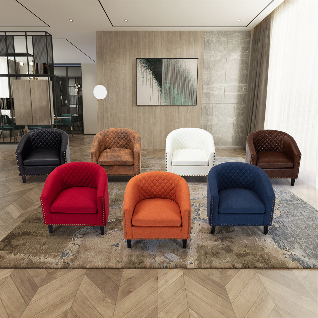 Coolmore Barrel Chairs With Soft Padded Armrest, Club Chairs With S And Solid Wood Legs For Living Room Bedroom Waiting Room Red Linen Red Foam Solid Wood