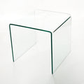 Small Clear Glass Side & End Table, Tempered Glass End Table Small Coffee Table Transparent Glass