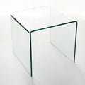 Small Clear Glass Side & End Table, Tempered Glass End Table Small Coffee Table Transparent Glass
