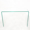 Glass Console Table, Transparent Tempered Glass Console Table With Rounded Edges Desks, Sofa Table Transparent Glass