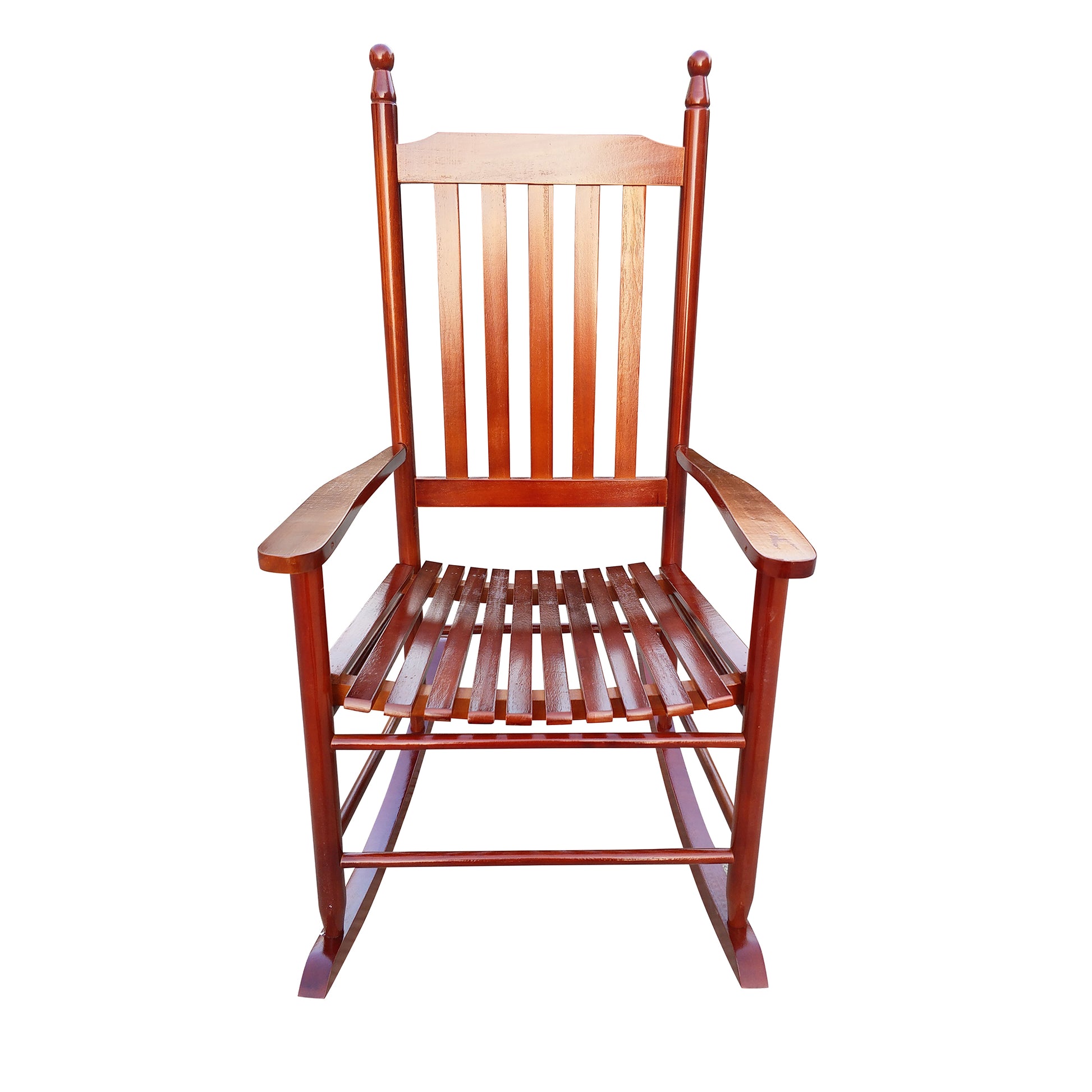 Wooden Porch Rocker Chair Brown Brown Solid Wood