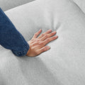 9191 Light Gray Pull Out Storage Sofa Gray Linen 4 Seat