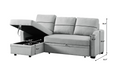 9191 Light Gray Pull Out Storage Sofa Gray Linen 4 Seat