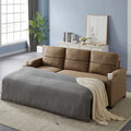 9191 Brown Broaching Storage Sofa Brown Linen