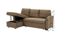 9191 Brown Broaching Storage Sofa Brown Linen