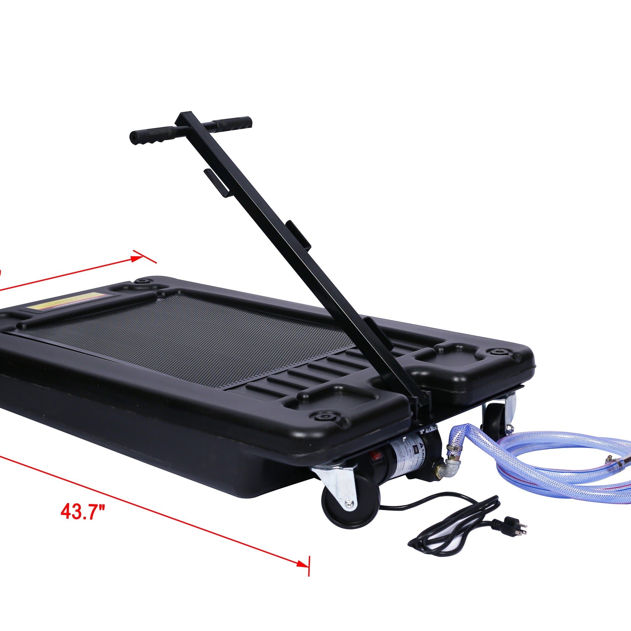 17 Gallon Low Profile Oil Drain, With Electric Pump Black Plastic