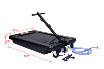 17 Gallon Low Profile Oil Drain, With Electric Pump Black Plastic