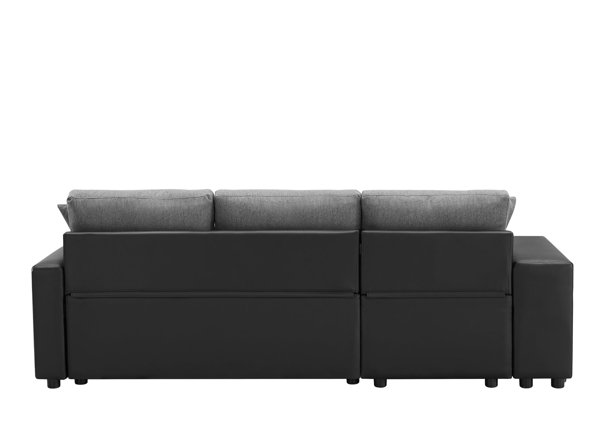 Artemax 92.5 Inchlinen Reversible Sleeper Sectional Sofa With Storage And 2 Stools Steel Gray Grey Foam Fabric