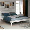 Platform Bed Frame With Headboardwood Slat Supportno Box Spring Needed ,Full,White Old Sku:Wf191419Aak Full White Pine