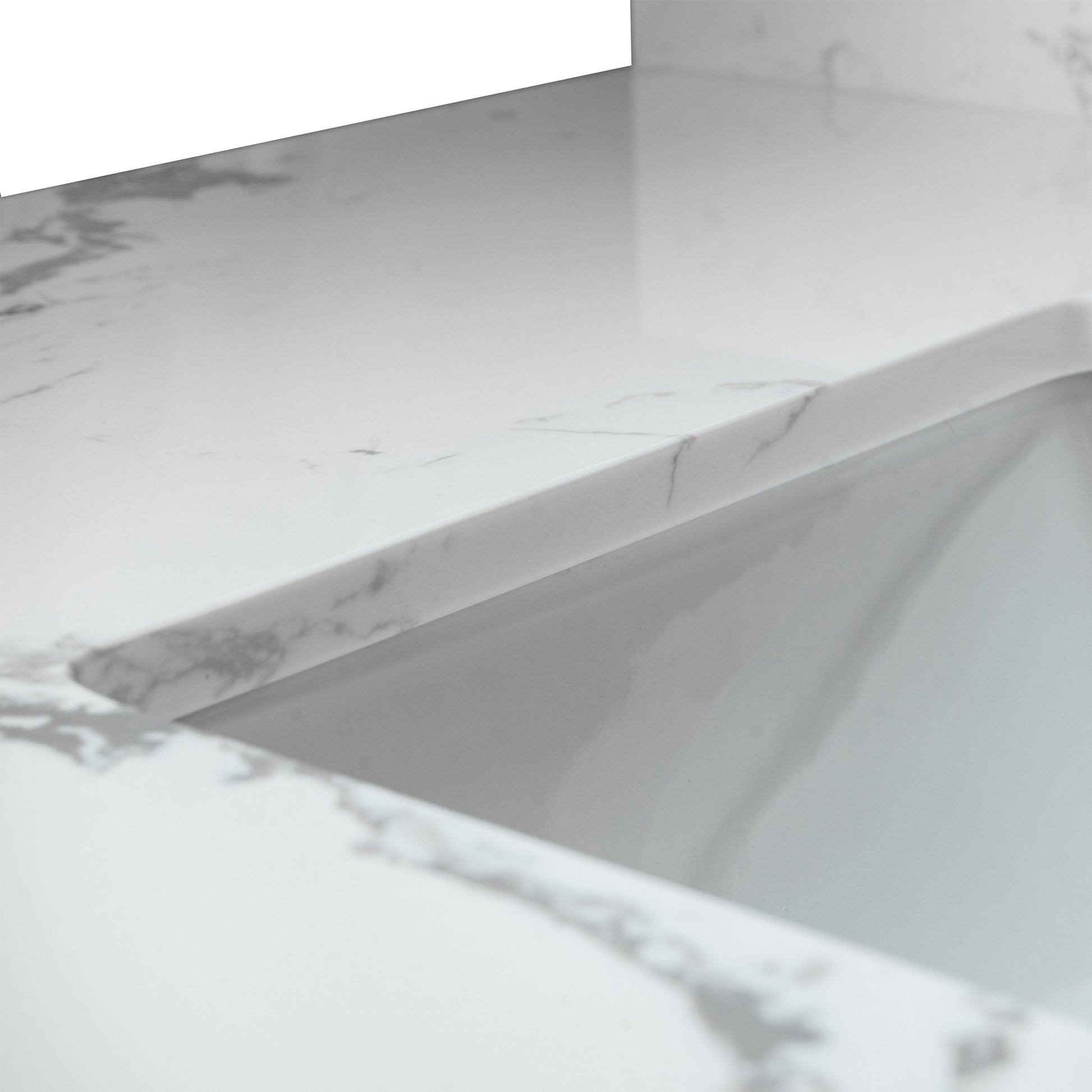 37Inch Bathroom Vanity Top Stone Carrara White Style Tops With Rectangle Undermount Ceramic Sink And Single Faucet Hole Colorful Stone