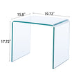 Small Clear Glass Side & End Table, Tempered Glass End Table Small Coffee Table Transparent Glass