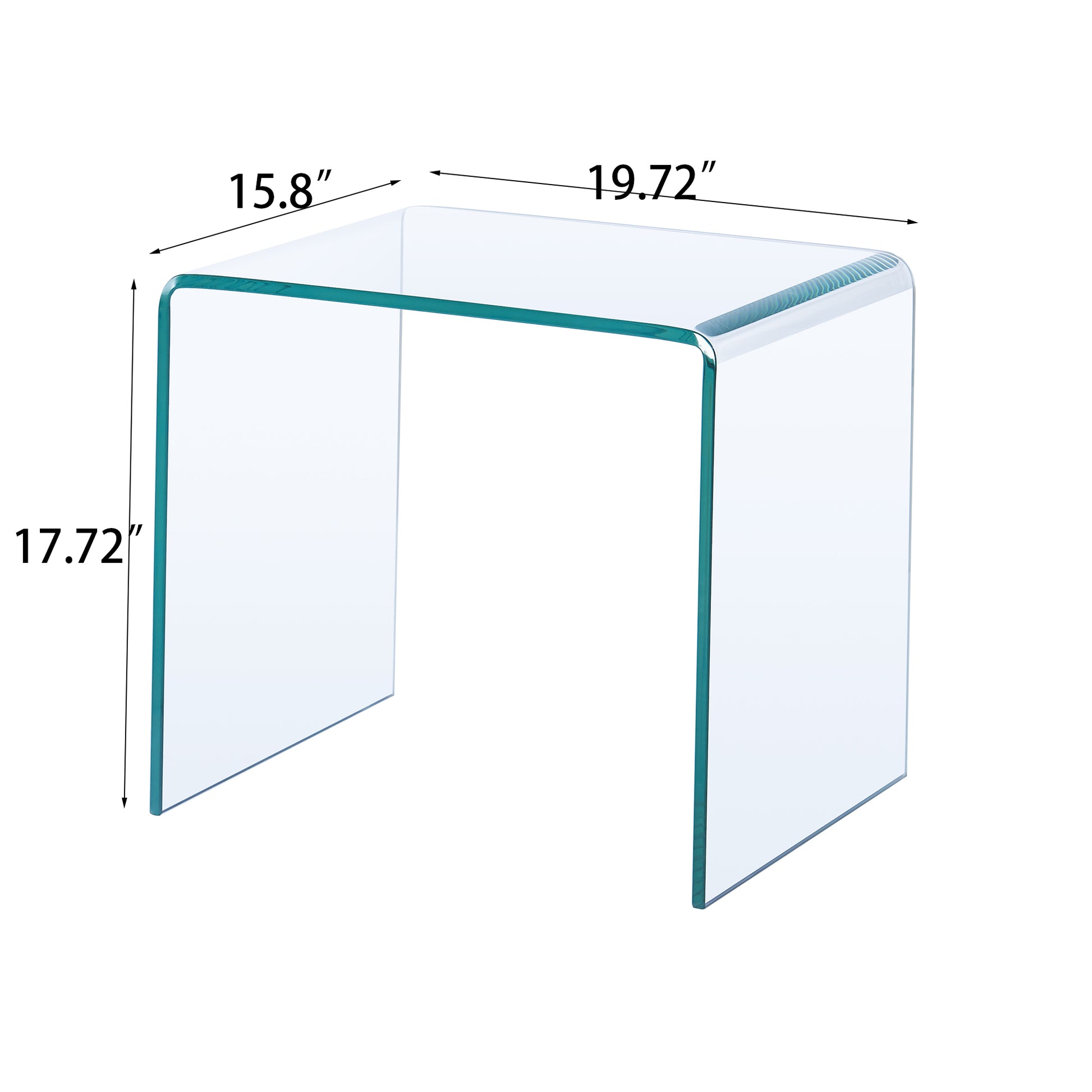 Small Clear Glass Side & End Table, Tempered Glass End Table Small Coffee Table Transparent Glass