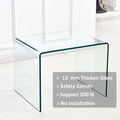 Small Clear Glass Side & End Table, Tempered Glass End Table Small Coffee Table Transparent Glass