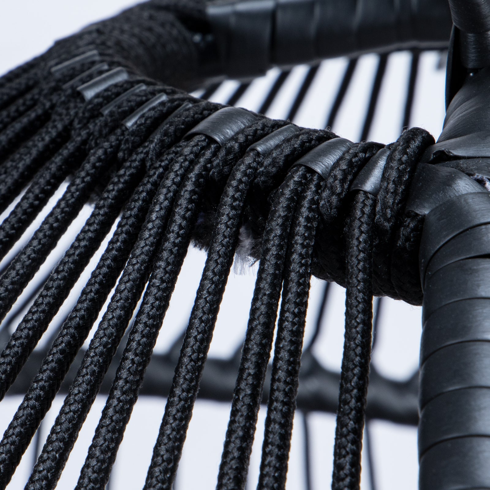 Folding Double Swing Chair W Cushion Black Iron