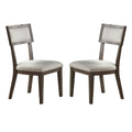 White Fabric Upholstery Dining Chair, Grey Set Of 2 Solid White Dining Room Dining Chairs Solid Wood