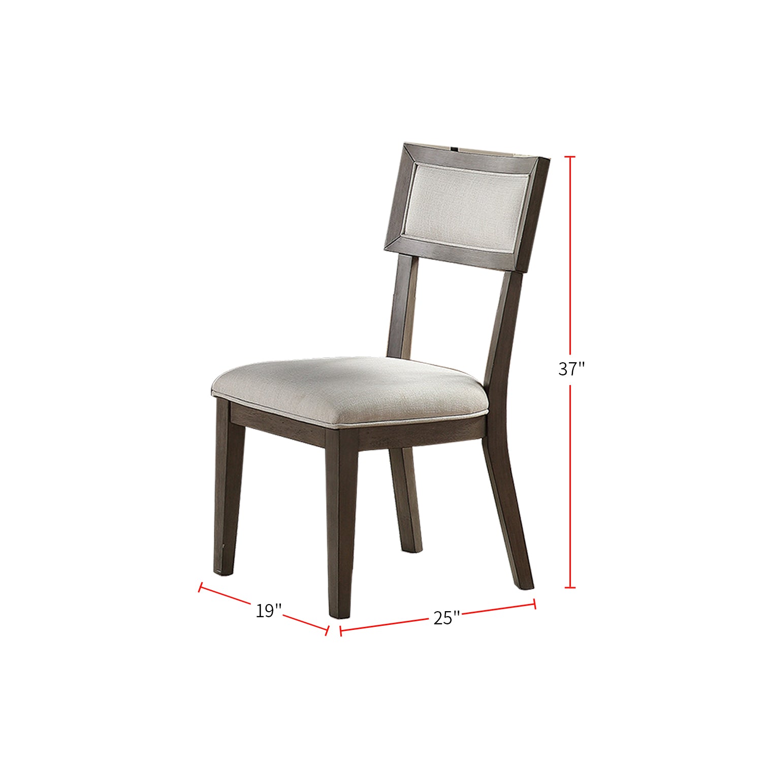White Fabric Upholstery Dining Chair, Grey Set Of 2 Solid White Dining Room Dining Chairs Solid Wood