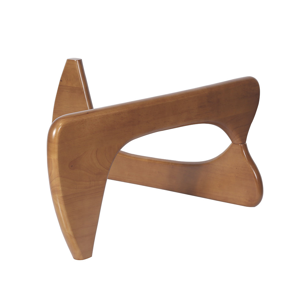 Light Walnut Triangle Coffee Table Wood Base For Living Room Walnut Solid Wood