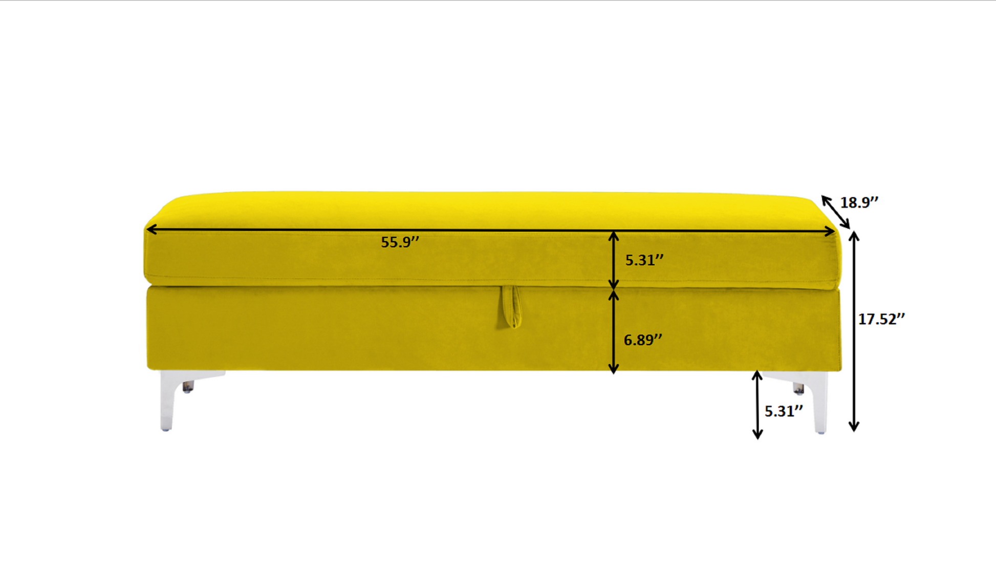 Ginger Leisure Stool Yellow Velvet