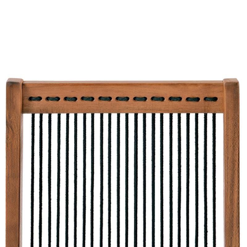 Folding Roping Wood Chair Natural Solid Wood