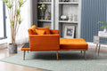 Coolmore Fashionable And Classic Style Chaise Lounge Chair Accent Chair For Living Room, Bedroom Orange Orange Foam Velvet