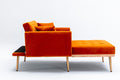 Coolmore Fashionable And Classic Style Chaise Lounge Chair Accent Chair For Living Room, Bedroom Orange Orange Foam Velvet