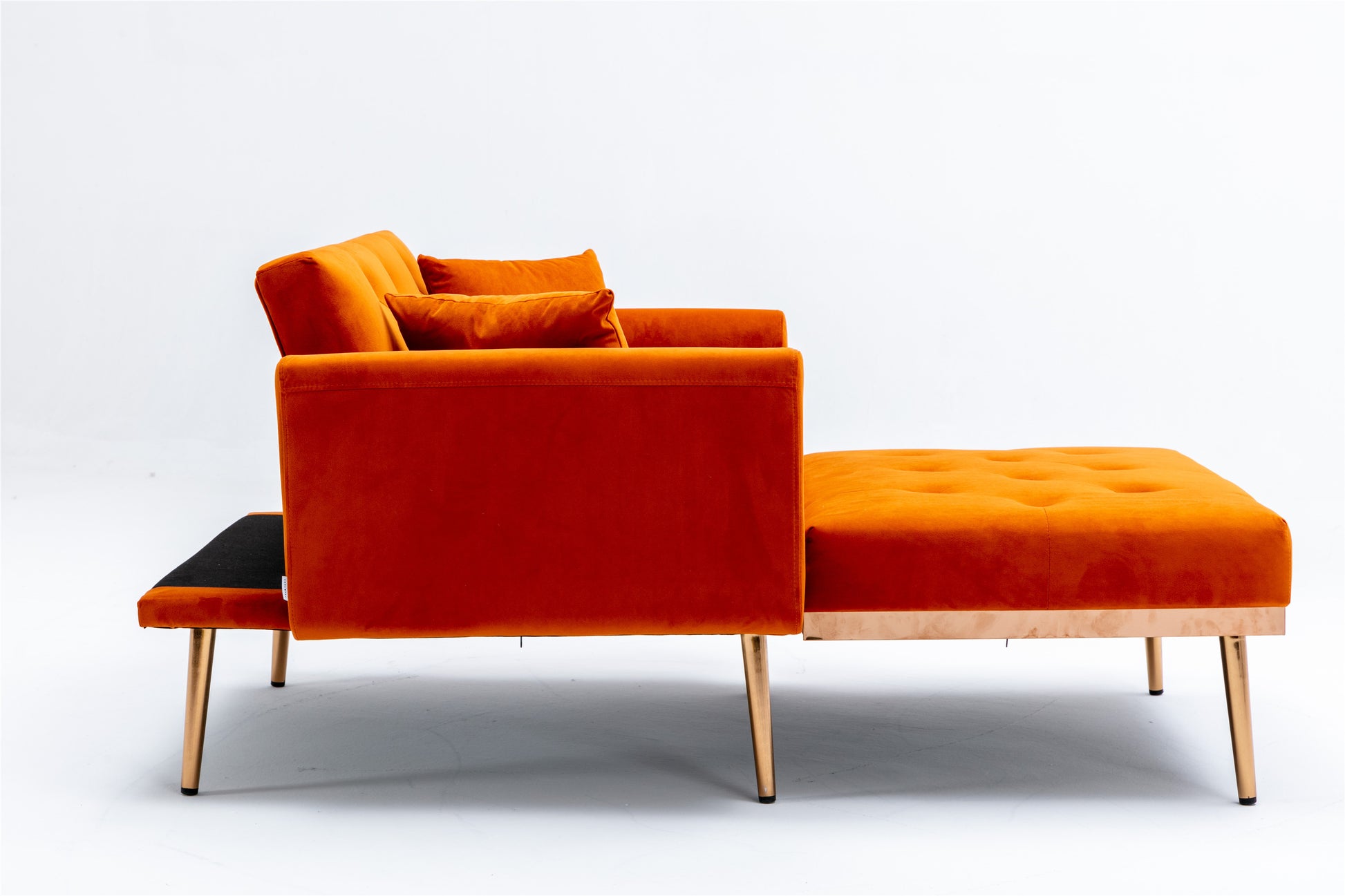 Coolmore Fashionable And Classic Style Chaise Lounge Chair Accent Chair For Living Room, Bedroom Orange Orange Foam Velvet