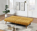 Mustard Color Modern Convertible Sofa 1Pc Set Couch Polyfiber Plush Tufted Cushion Sofa Living Room Furniture Wooden Legs Mustard Wood Primary Living Space Tufted Back Modern,Transitional Rubberwood Armless Fabric 2 Seat