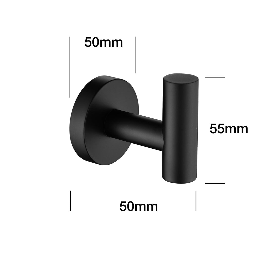 Bathroom Towel Hook Robe Hook Shower Kitchen Wall Hanging Hooks No Drill Wall Mount Sus 304 Stainless Steel Matt Black 6 Pack Matte Black Stainless Steel