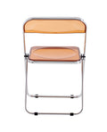 Tea Yellow Clear Transparent Folding Chair Chair Pc Plastic Living Room Seat Zdy Huang 4 Yellow Steel