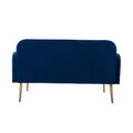 Coolmore Modern Velvet Loveseat Sofacomfy Upholstered 2 Seater Sofa With Gold Metal Legs, Small Loveseat Accent Couch For Living Bedroom Leisure Areas Navy Velvet Navy Foam Velvet 2 Seat