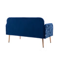 Coolmore Modern Velvet Loveseat Sofacomfy Upholstered 2 Seater Sofa With Gold Metal Legs, Small Loveseat Accent Couch For Living Bedroom Leisure Areas Navy Velvet Navy Foam Velvet 2 Seat