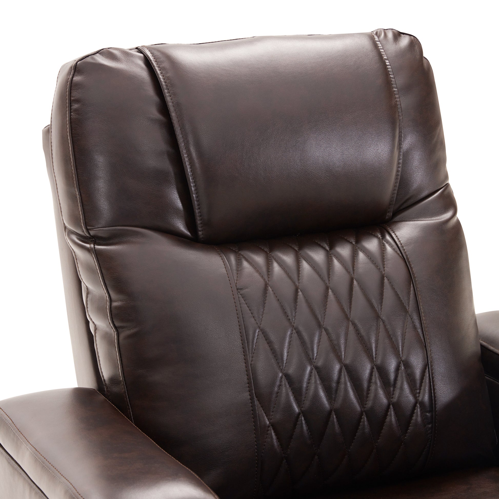 Power Motion Recliner With Usb Charging Port And Hidden Arm Storage 2 Convenient Cup Holders Design And 360 Swivel Tray Table,Brown Old Sku: Sg000630Aad Brown Foam Pu