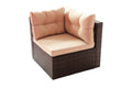 Patio Furniture Set Pe Rattan Sectional Garden Furniture Corner Sofa Set 7 Pieces, Shallow Browncushion Coffee Rattan