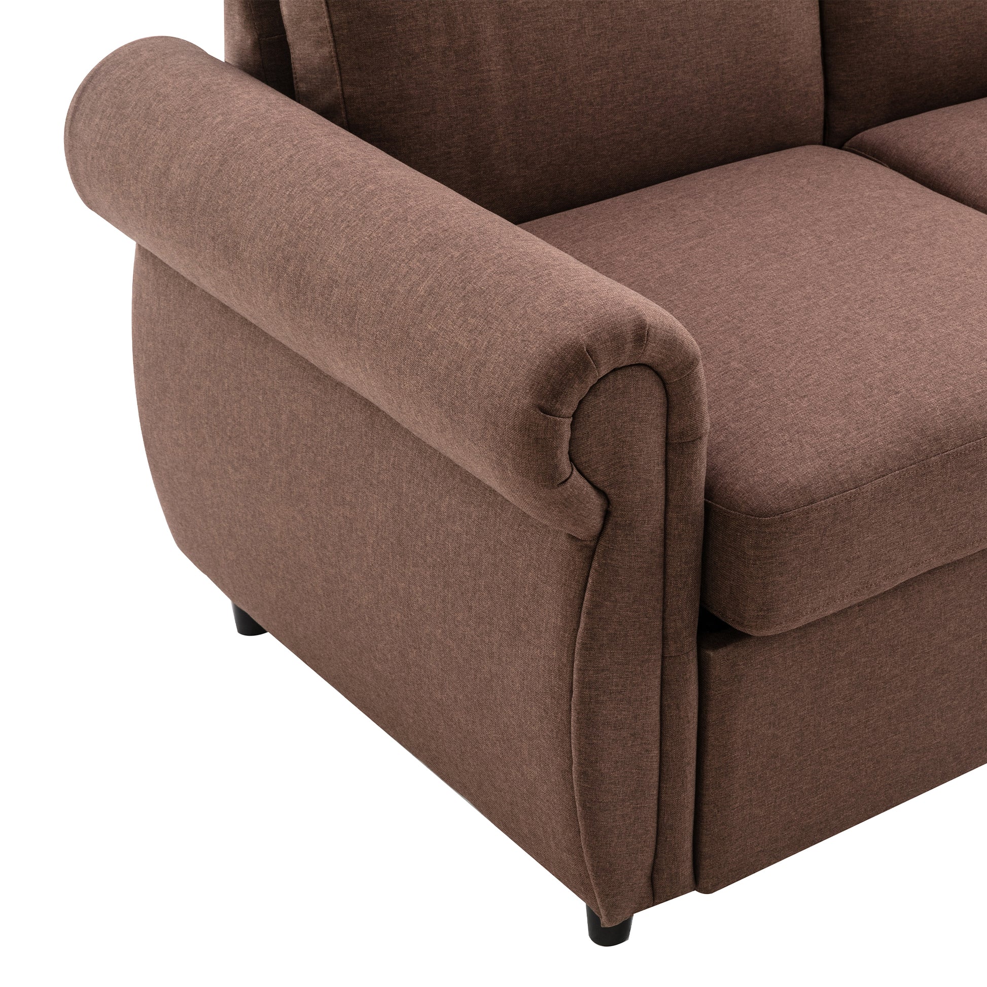 57.5" Orisfur Pull Out Sofa Bed Loveseat Sleeper With Twin Size Memory Mattress For Living Room Spaces, Brown Brown Foam Linen