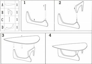 Home Modern Triangle Coffee Table White Solid Wood