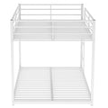 Full Over Full Metal Bunk Bed, Low Bunk Bed With Ladder, White Old Sku:Mf197034Aak White Metal