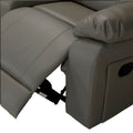 Sectional Manual Reclining Sofa Grey Pu Grey Pu