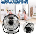 Simple Deluxe 20 Inch 3 Speed High Velocity Heavy Duty Metal Industrial Floor Fans Quiet For Home, Commercial, Residential, And Greenhouse Use, Outdoor Indoor, Black, 2 Pack Black Metal
