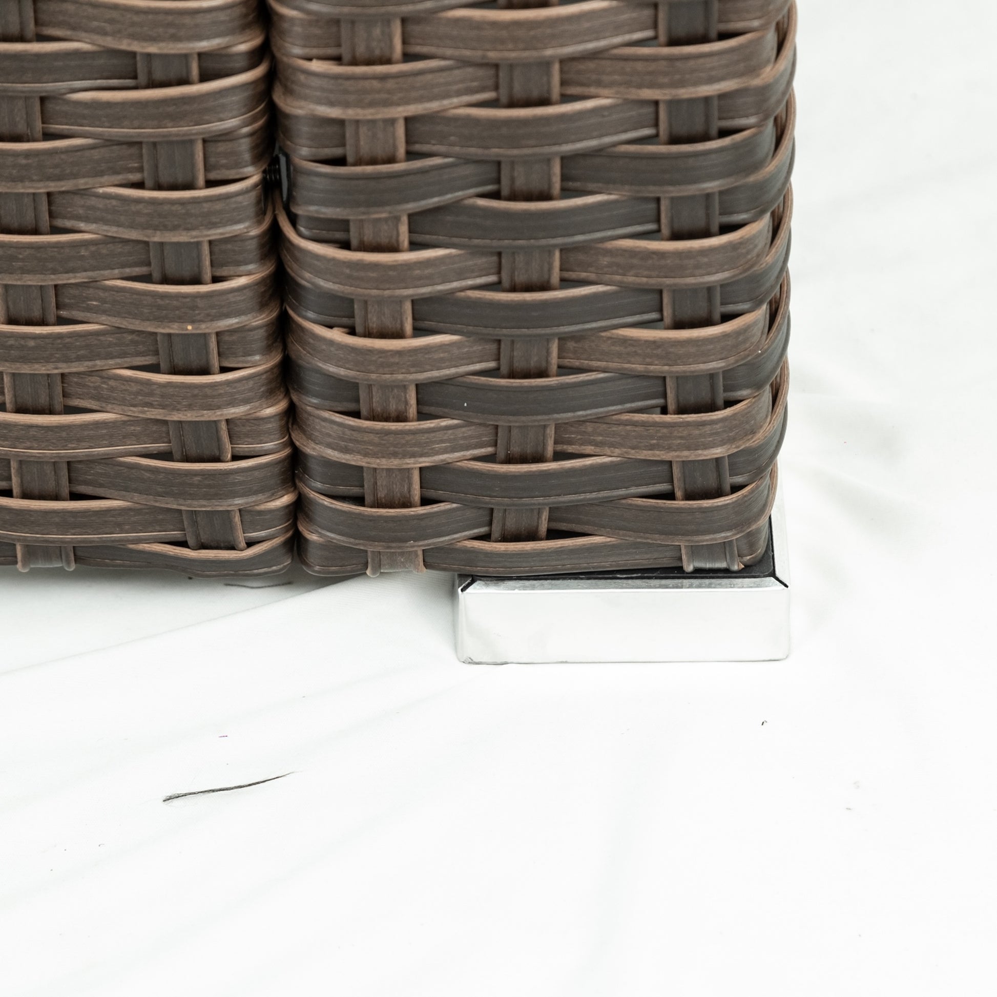 6 Piece Patio Rattan Wicker Outdoor Furniture Conversation Sofa Set With Removeable Cushions And Temper Glass Tabletop Brown Foam Rattan