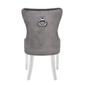 Erica 2 Piece Stainless Steel Legs Chair Finish With Velvet Fabric In Dark Gray Acacia Wood Dark Gray Primary Living Space Transitional Accent Chairs Acacia Tufted Back Solid Wood Mdf Stainless Steel