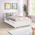Full Size Wood Platform Bed Frame With 4 Storage Drawers And Headboard Of White Color For All Ages White Solid Wood