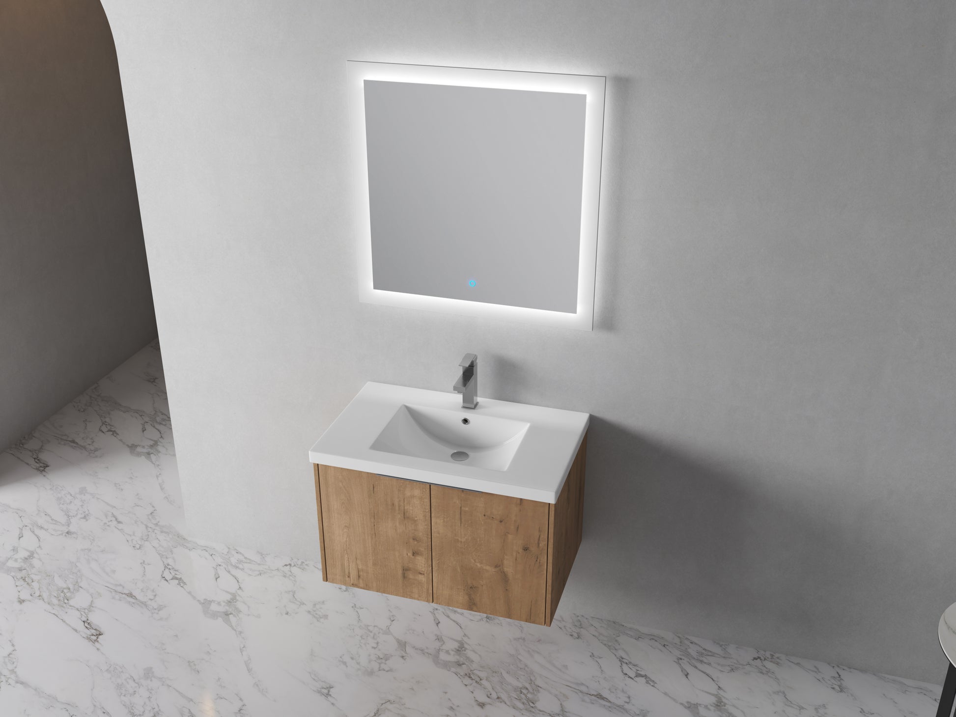 Soft Close Doors Bathroom Vanity With Sink,30 Inch For Small Bathroom,30X18 00630 Imo Kd Packing Imitative Oak Bathroom Modern Plywood Plywood