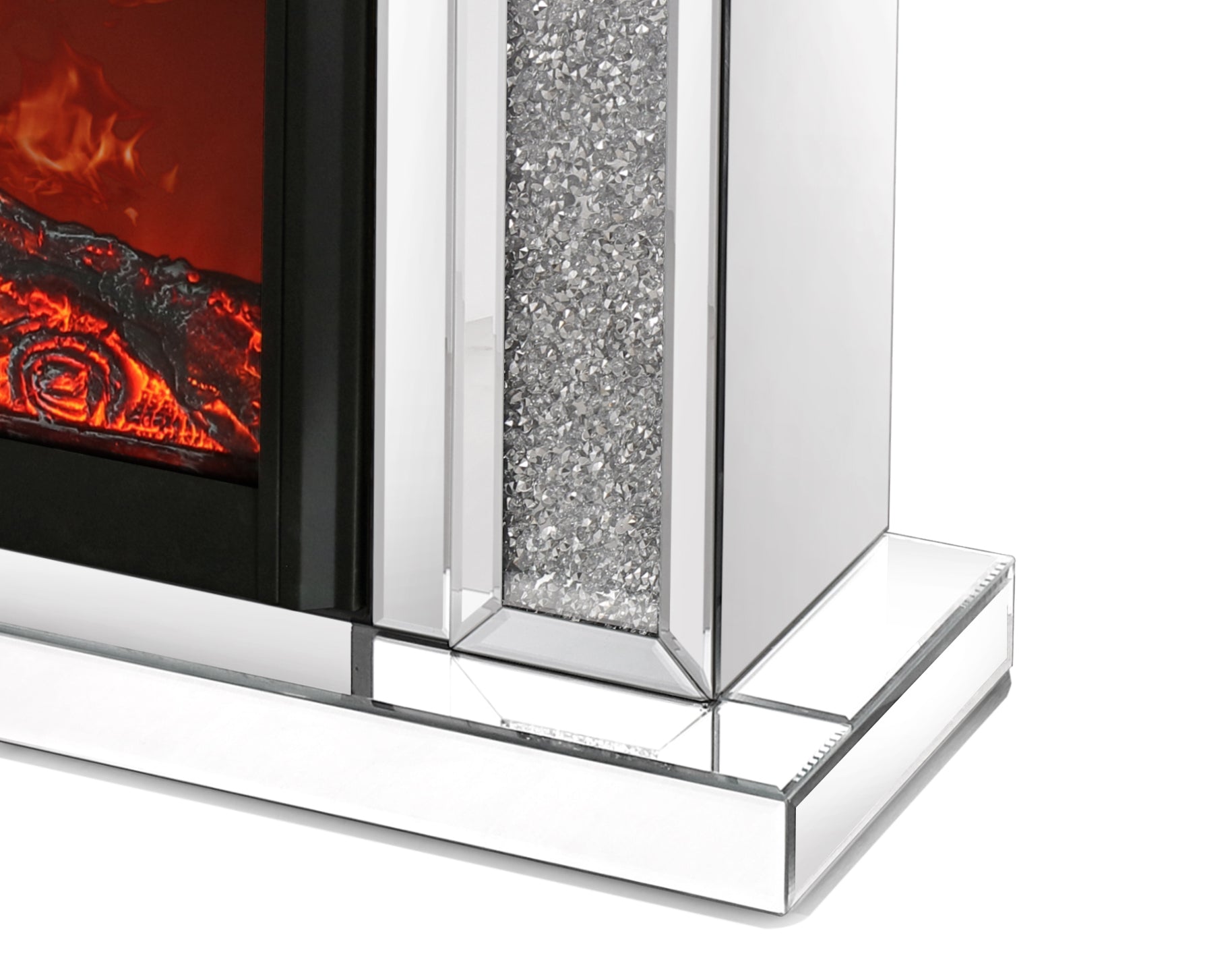 W 47 Inch X D 12.6 Inch X H 41.7 Inch Acrylic Diamond Mirror Mantelpiece, Separate Mantelpiece Built In Filling: Acrylic High Imitation Drill, 1500 W Electric Heating Furnace Powder Coated Electric Primary Living Space Yes Freestanding Electric Up To 40