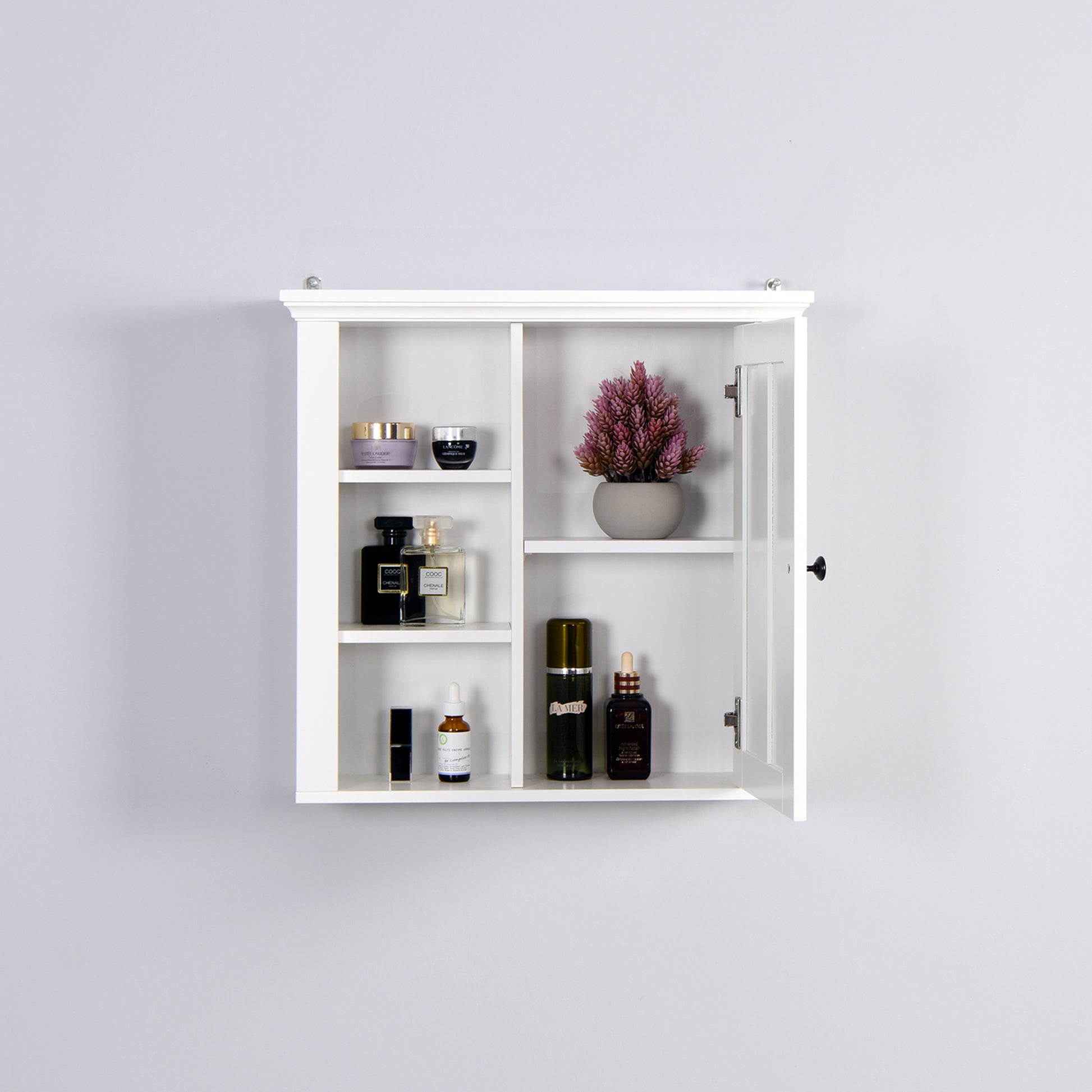 Bathroom Wooden Wall Cabinet With A Door 20.86X5.71X20 Inch White Mdf